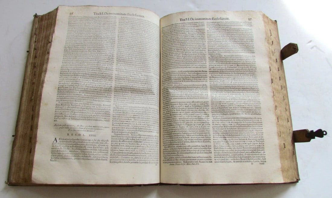 1640s ANTIQUE BLINDSTAMP PIGSKIN FOLIO ANTONINI DIANA Resolutionum Moralium - 5