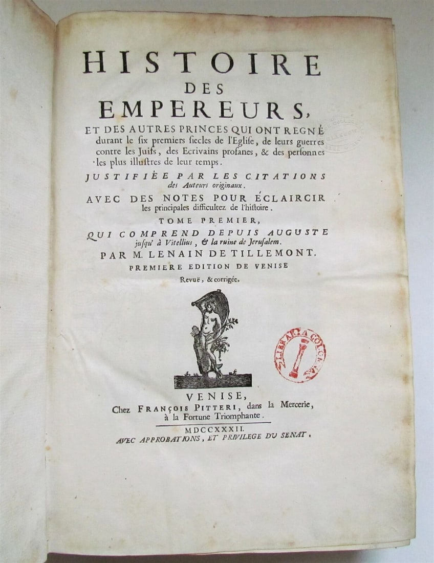 1732 6 VOLUMES HISTORY of EMPERORS & PRINCES VELLUM BINDINGS in FRENCH antique - 4