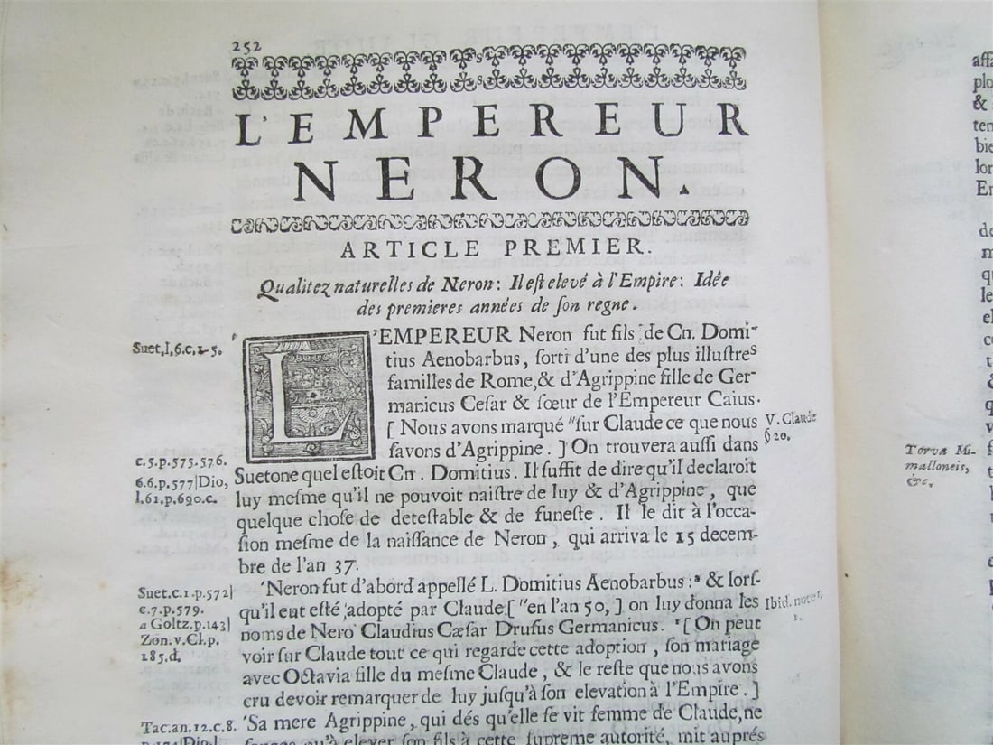 1732 6 VOLUMES HISTORY of EMPERORS & PRINCES VELLUM BINDINGS in FRENCH antique - 6