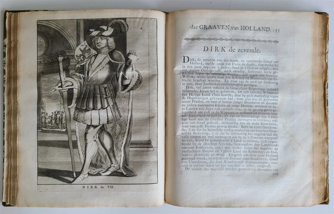 1744 NETHERLANDS Haarlem HISTORY antique FULLY ILLUSTRATED w/ 35 ENGRAVINGS - 17