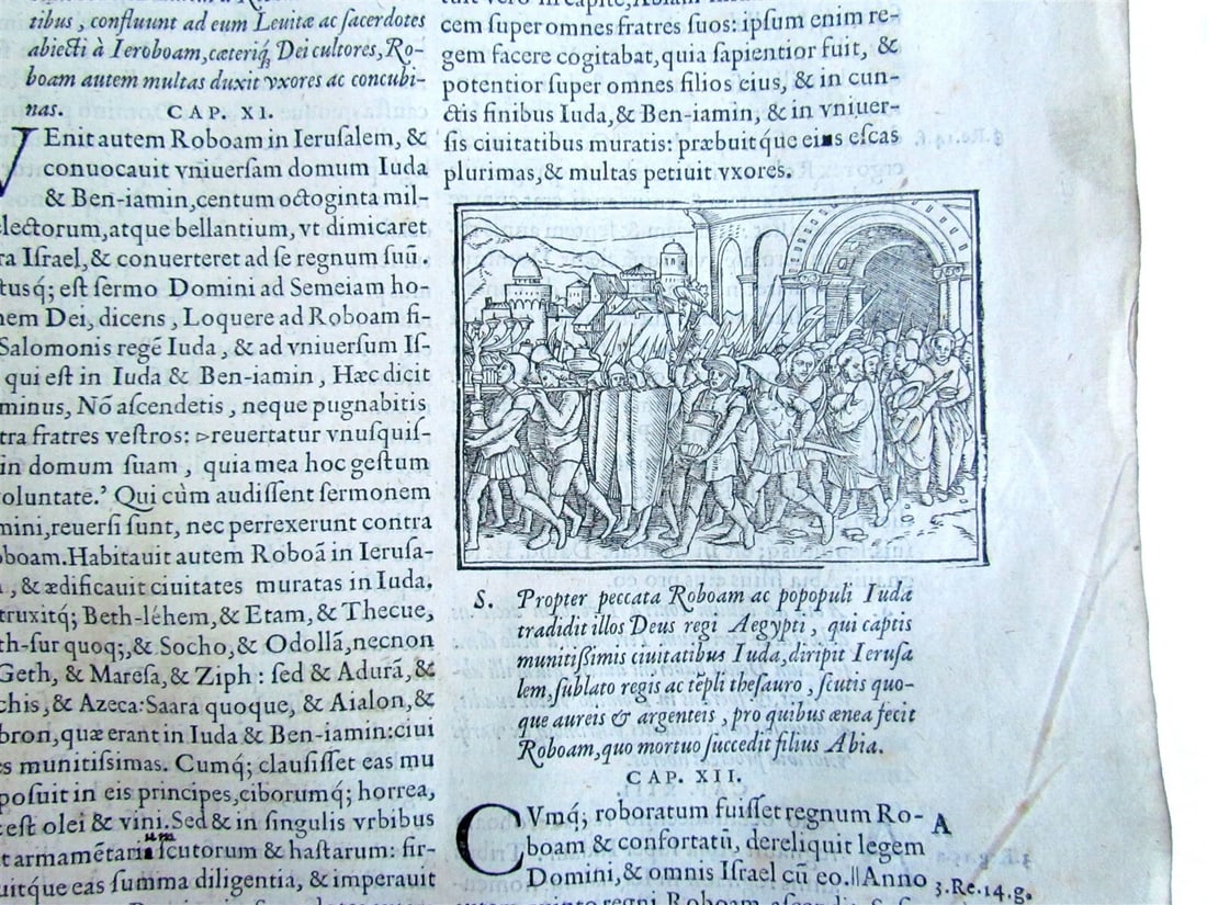 1561 BIBLE ILLUSTRATED FOLIO antique Hebraea Chaldaea Graeca & Latina nomina - 8