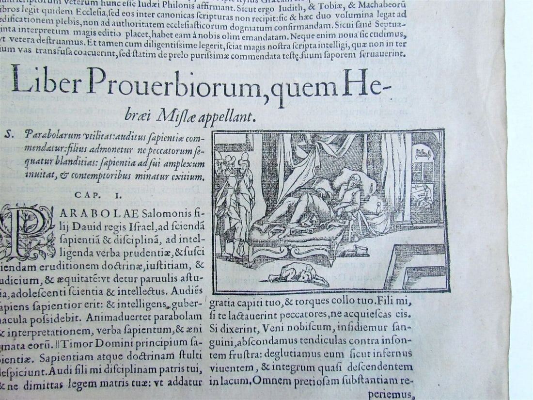 1561 BIBLE ILLUSTRATED FOLIO antique Hebraea Chaldaea Graeca & Latina nomina - 9