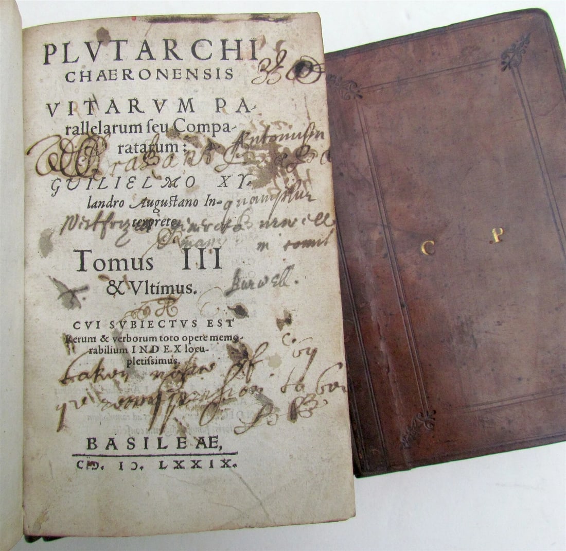 1579 PLUTARCH 3 VOLUMES PLUTARCHI CHAERONENSIS antique - 3