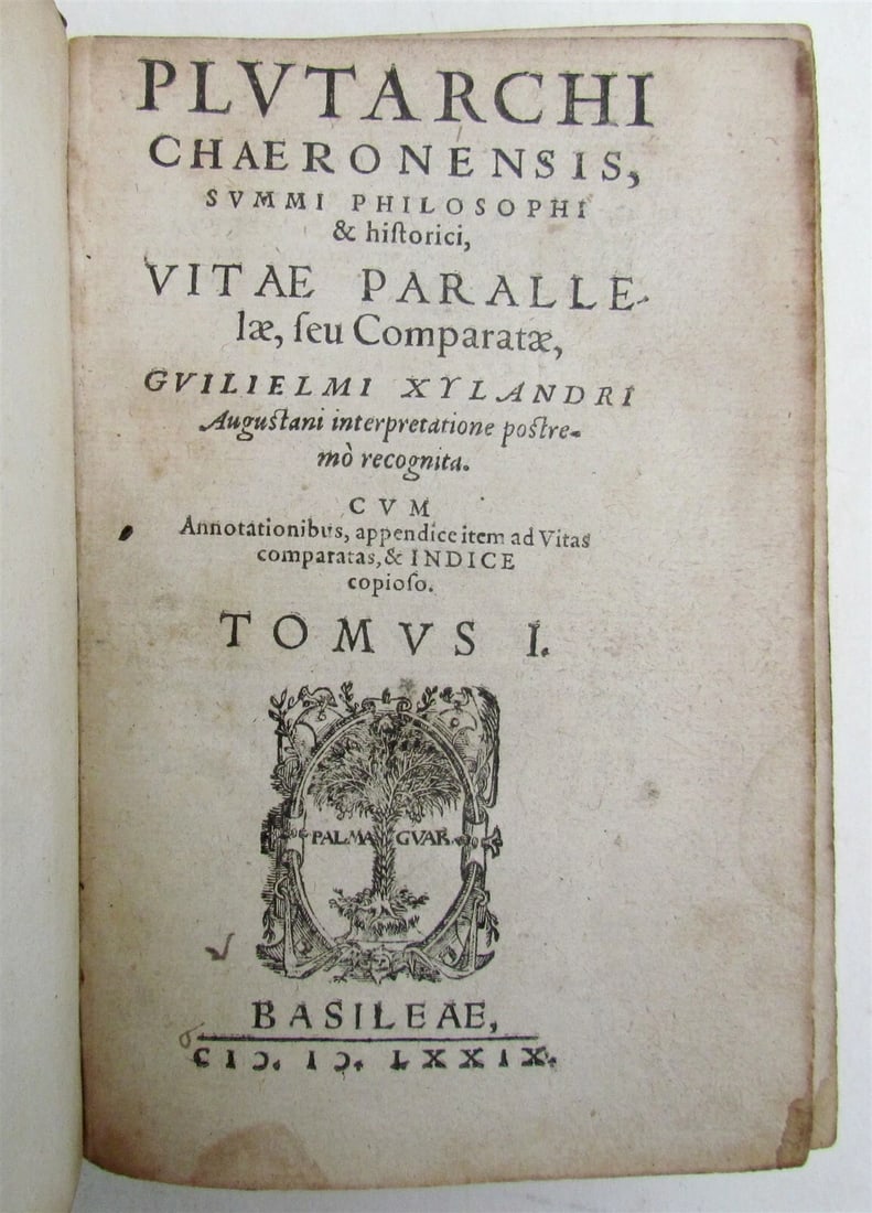 1579 PLUTARCH 3 VOLUMES PLUTARCHI CHAERONENSIS antique - 5
