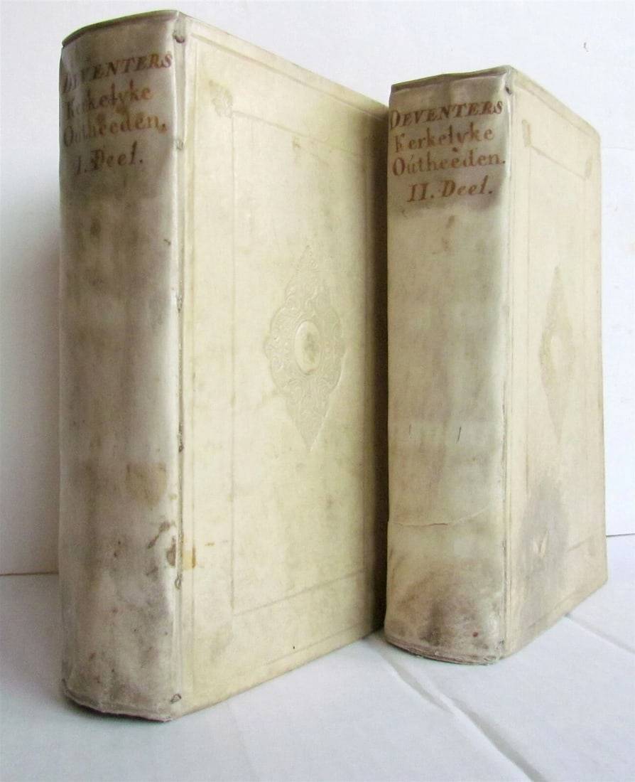 1725 2 volumes History & Antiquities of DEVENTER NETHERLANDS antique VELLUM (1 of 8)