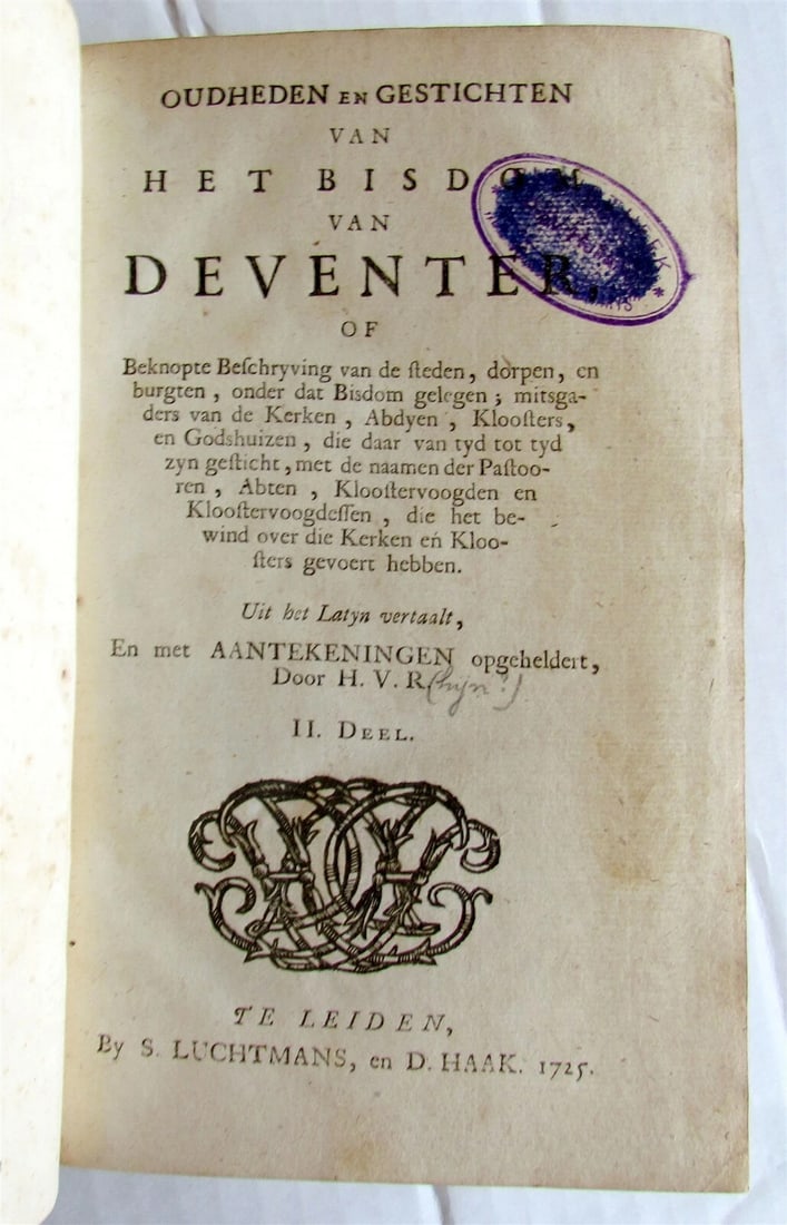 1725 2 volumes History & Antiquities of DEVENTER NETHERLANDS antique VELLUM - 4