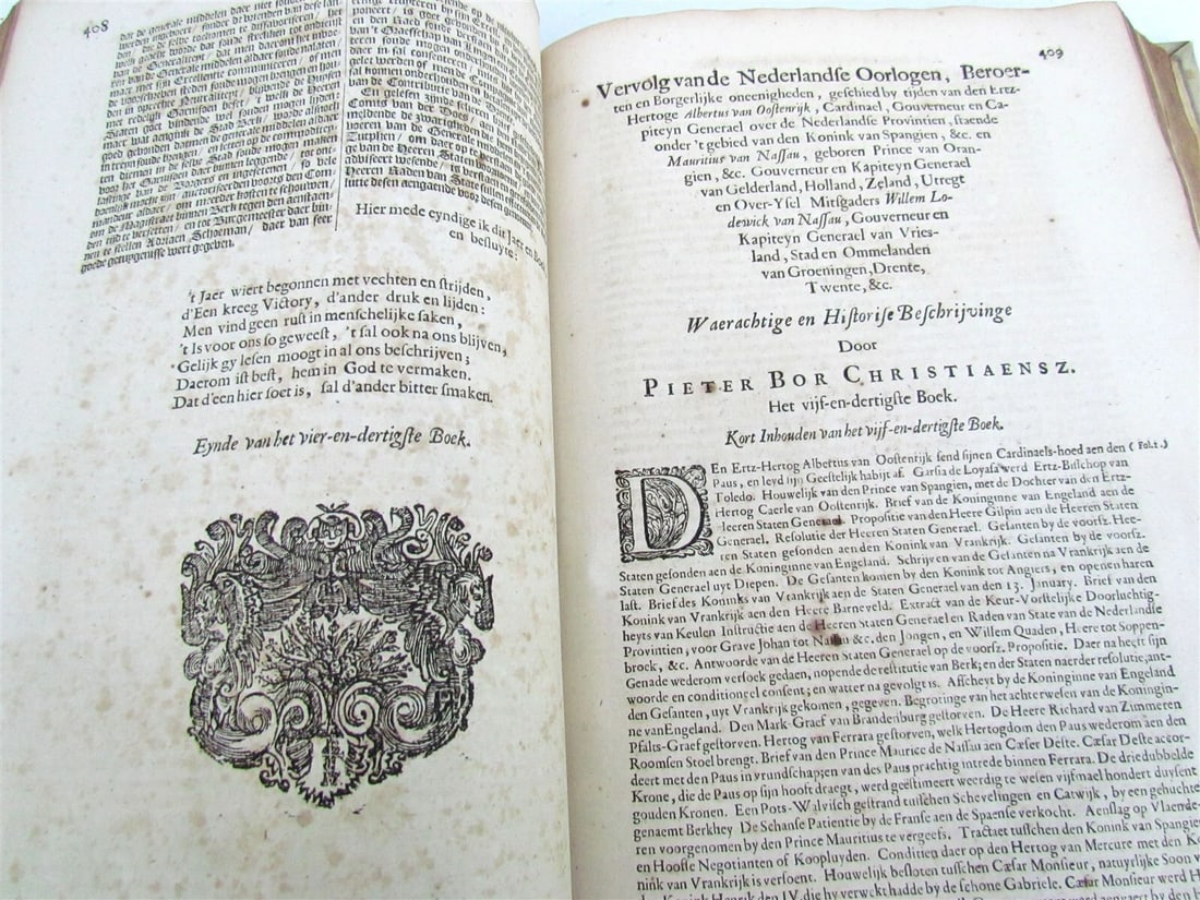 1684 HISTORY of NETHERLANDS in DUTCH VELLUM BOUND FOLIO by Pieter Bor - 8