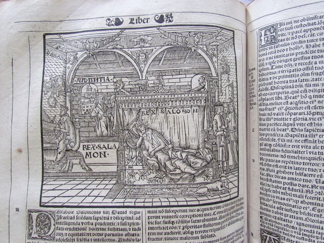 1529 BIBLE ILLUSTRATED TEXTUS BIBLIA antique FOLIO in LATIN RARE 16th CENTURY - 19