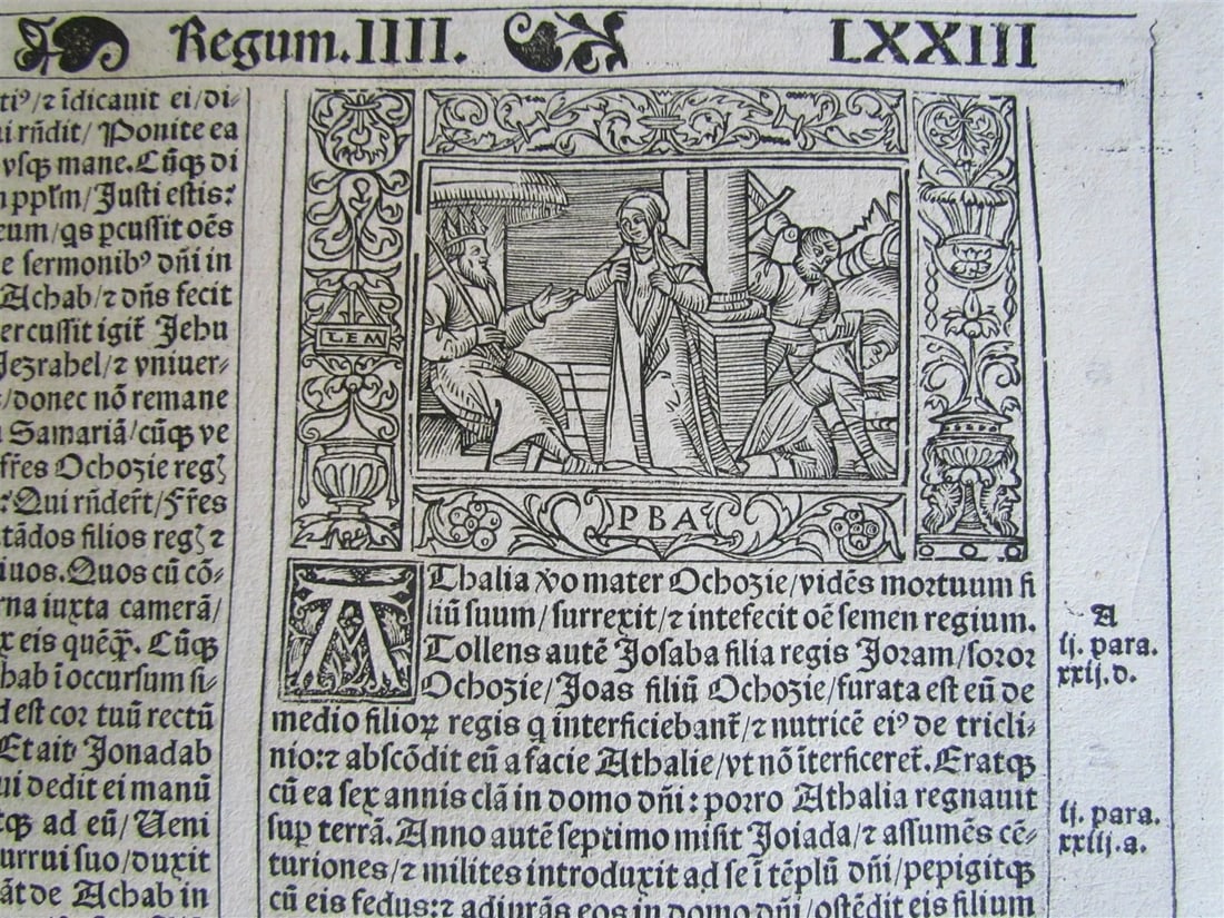 1529 BIBLE ILLUSTRATED TEXTUS BIBLIA antique FOLIO in LATIN RARE 16th CENTURY - 5