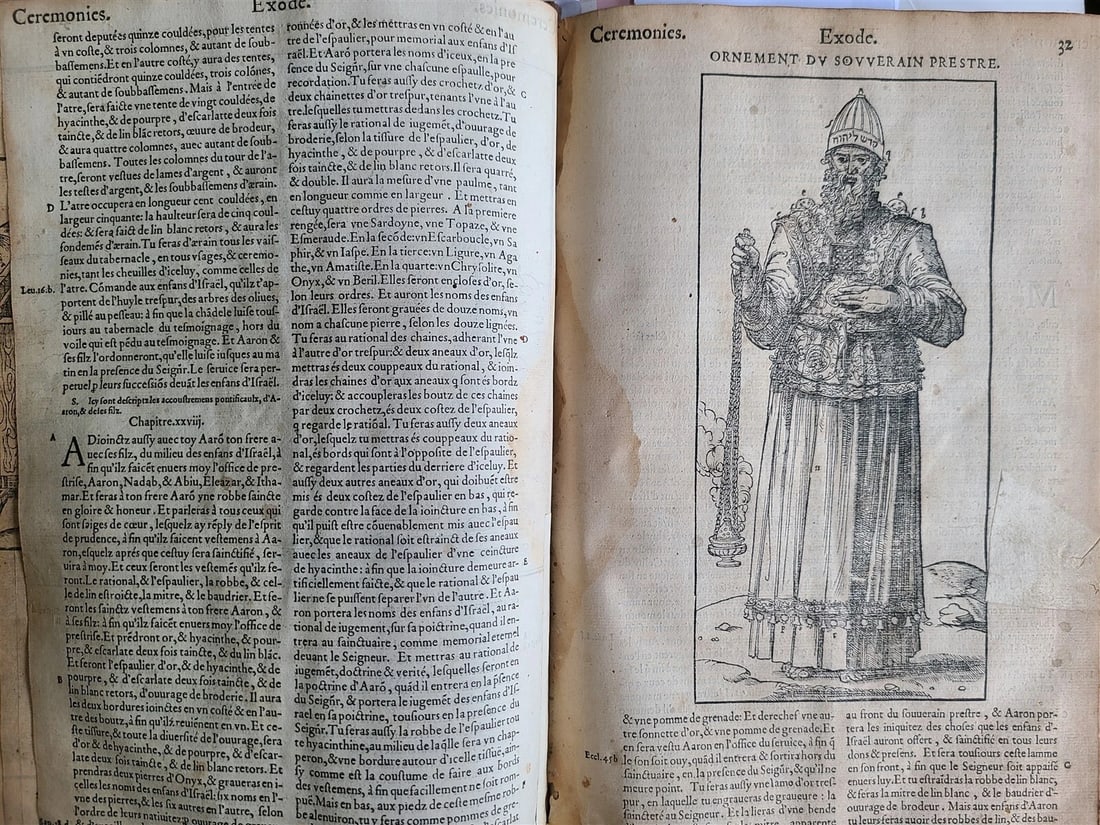 1550 BIBLE in FRENCH LOUVAIN ILLUSTRATED 16th CENTURY antique FOLIO rare - 11