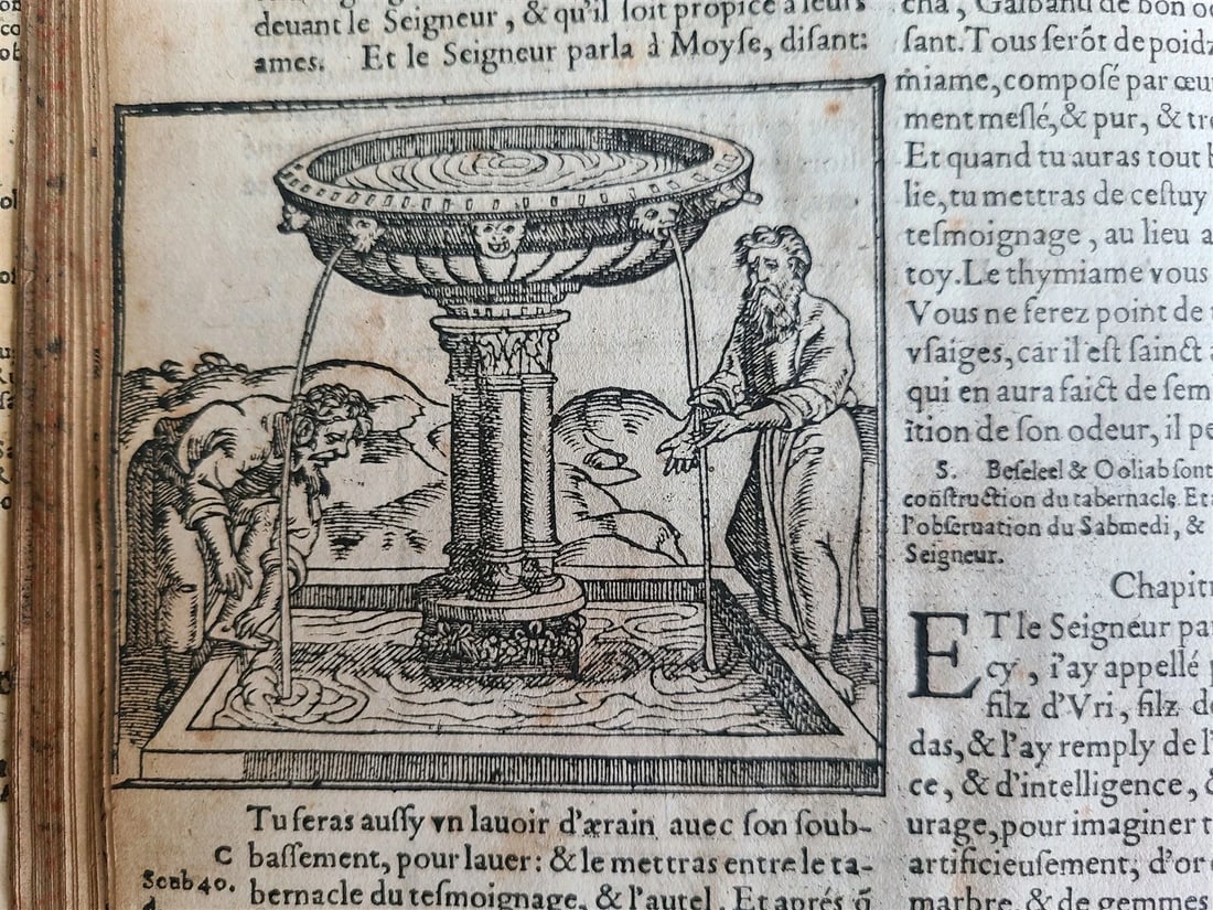 1550 BIBLE in FRENCH LOUVAIN ILLUSTRATED 16th CENTURY antique FOLIO rare - 13