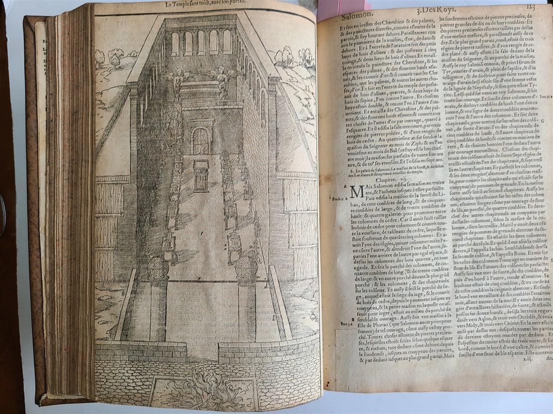 1550 BIBLE in FRENCH LOUVAIN ILLUSTRATED 16th CENTURY antique FOLIO rare - 16