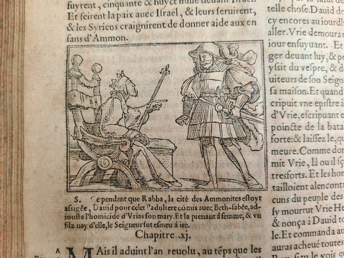 1550 BIBLE in FRENCH LOUVAIN ILLUSTRATED 16th CENTURY antique FOLIO rare - 7