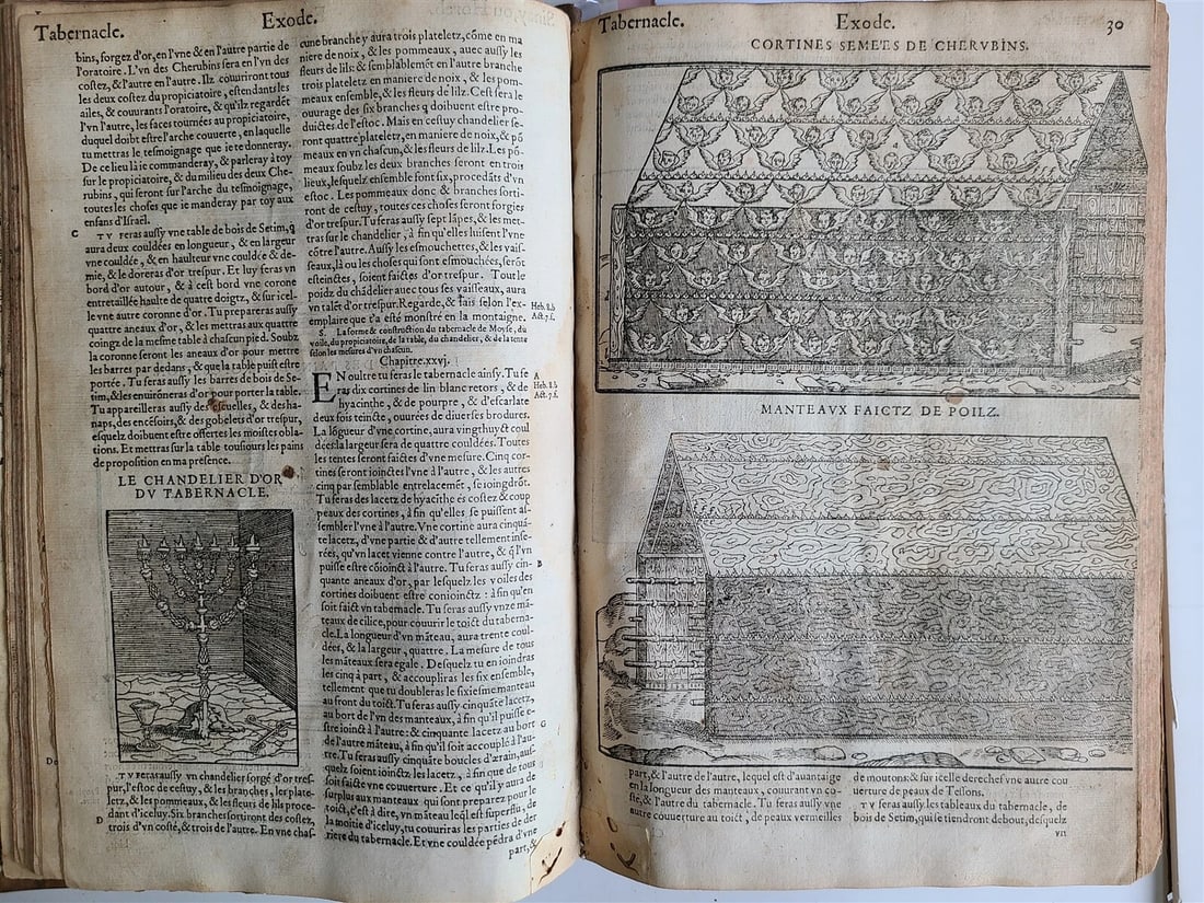 1550 BIBLE in FRENCH LOUVAIN ILLUSTRATED 16th CENTURY antique FOLIO rare - 9