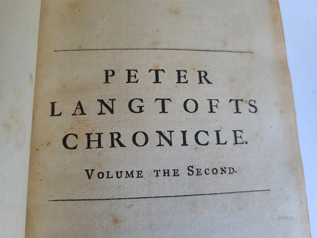 1725 PETER LANGTOFT'S CHRONICLE antique 2 VOLUMES in ENGLISH rare THOMAS HEARNE - 5