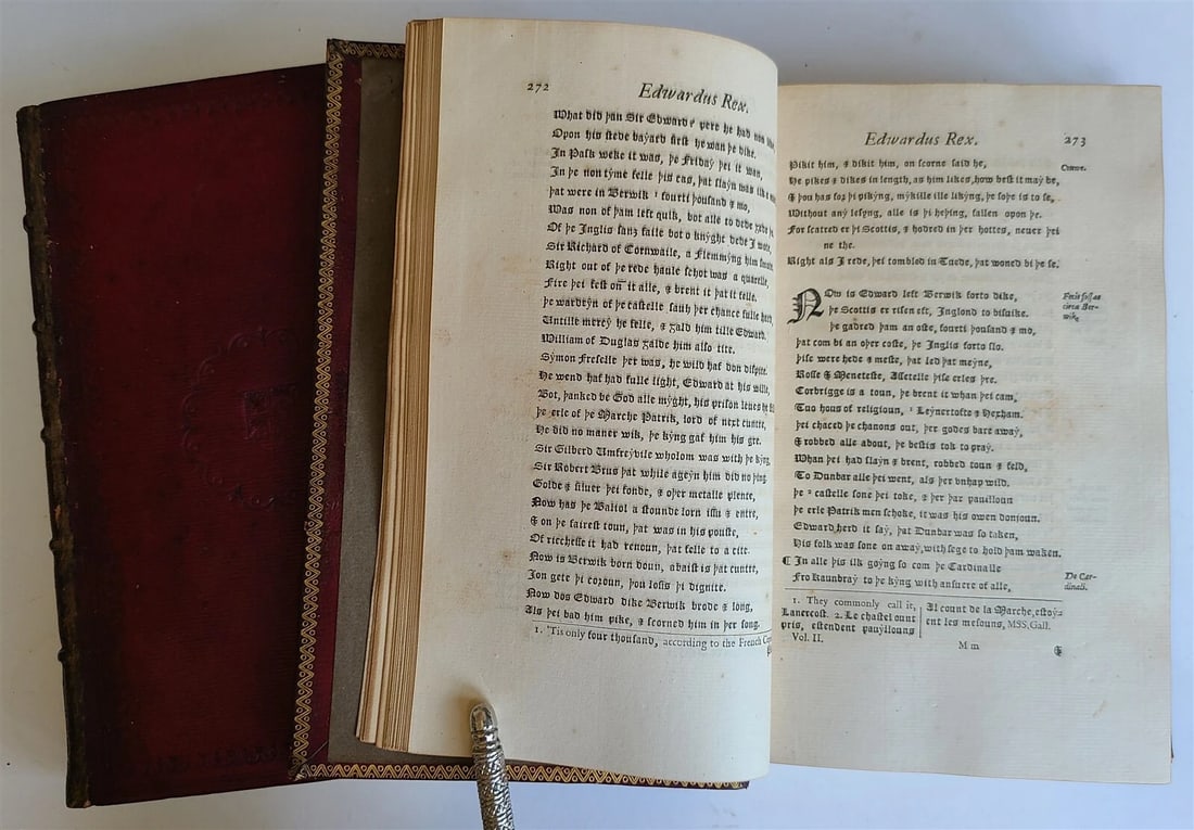 1725 PETER LANGTOFT'S CHRONICLE antique 2 VOLUMES in ENGLISH rare THOMAS HEARNE - 7