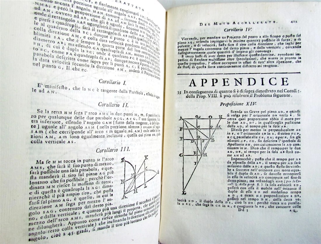 1718 GALILEO GALILEI 3 volumes OPERE illustrated VELLUM BOUND antique SCARCE - 6