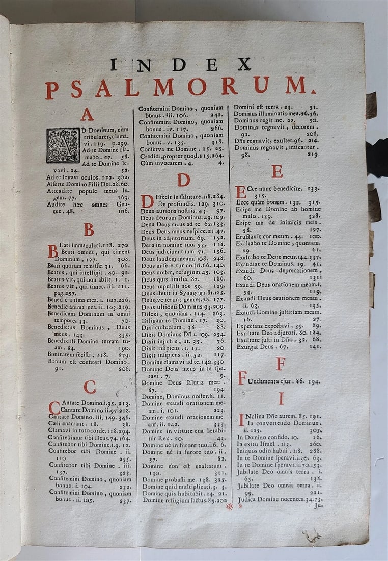 1756 CHORAL PSALTER IMPRESSIVE LARGE PIGSKIN FOLIO w/ METAL FITTINGS antique 16" - 5