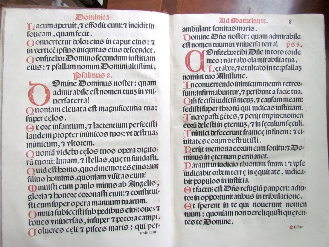 1621 PSALTERIUM ROMANUM antique MISSAL ANTIPHONAL FOLIO 11x6" w/ musical notes - 12