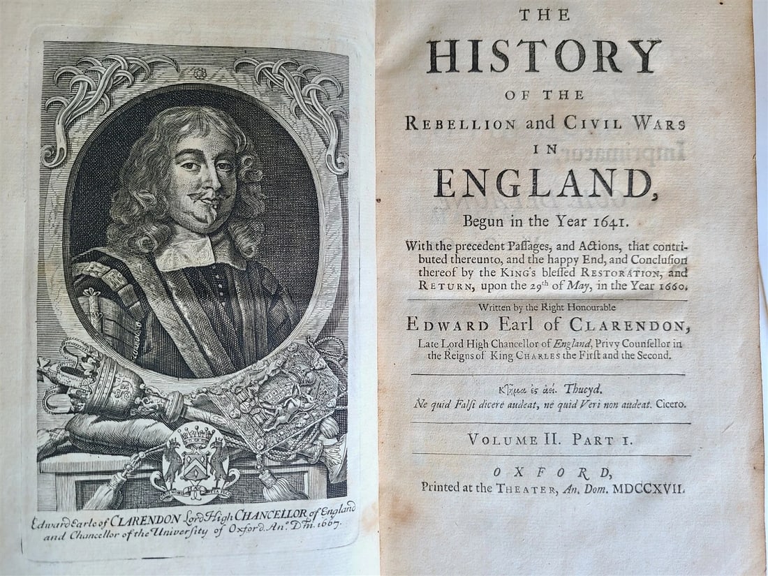 1717-24 HISTORY of REBELLION & CIVIL WARS in ENGLAND antique 7 VOLUMES complete - 7