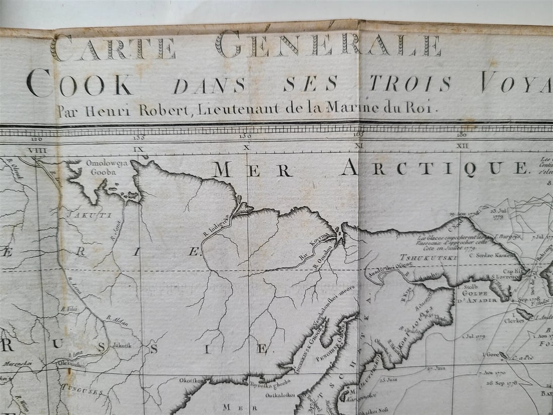1817 3 VOYAGES of CAPTAIN COOK 6 vols ILLUSTRATED w/ WORLD MAP antique in FRENCH - 6