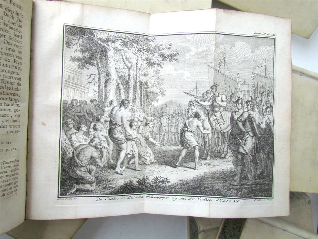 1749-59 21 volumes NETHERLANDS HISTORY ILLUSTRATED antique VELLUM BOUND - 11