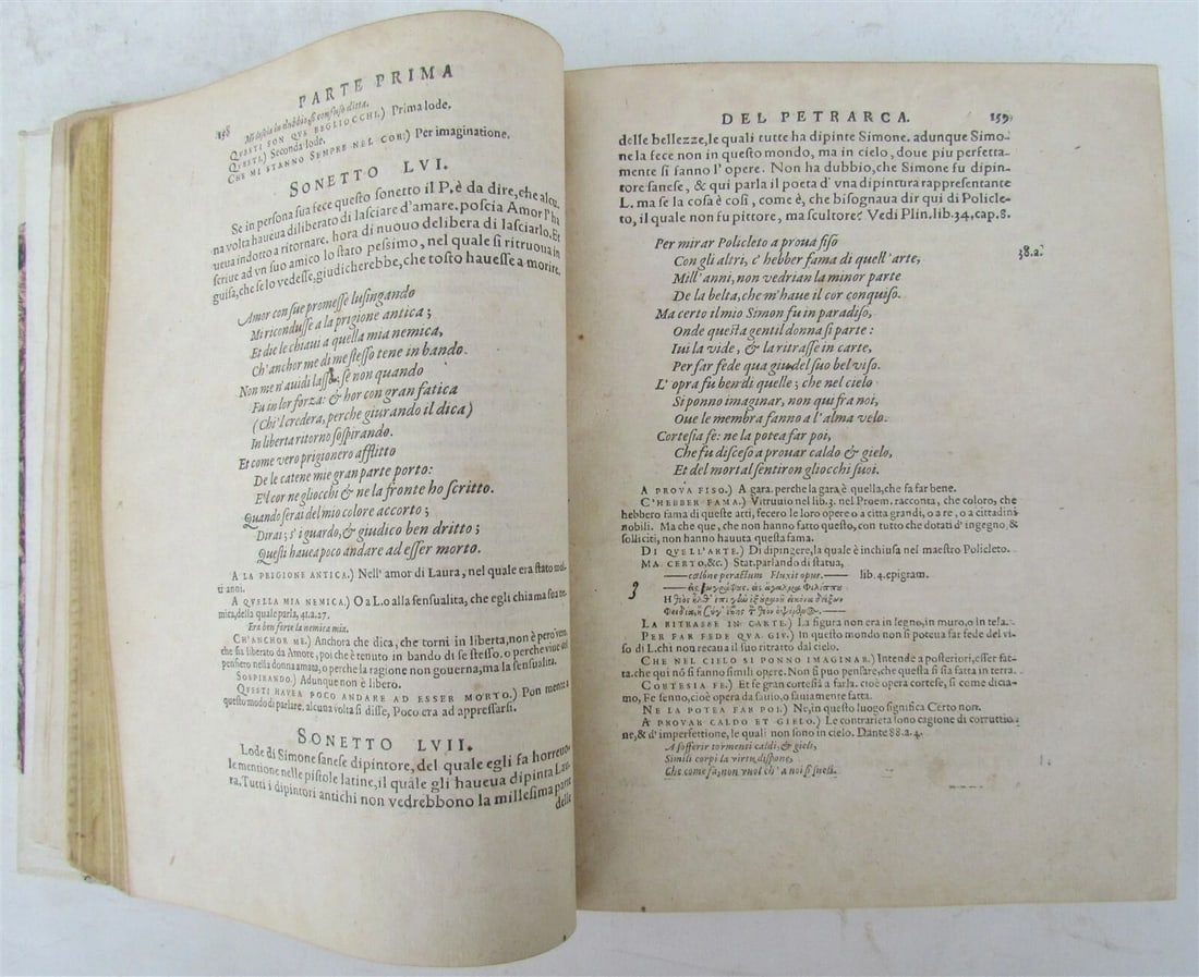 1582 POETRY by PETRARCH antique VELLUM BOUND book LE RIME DEL PETRARCA - 6