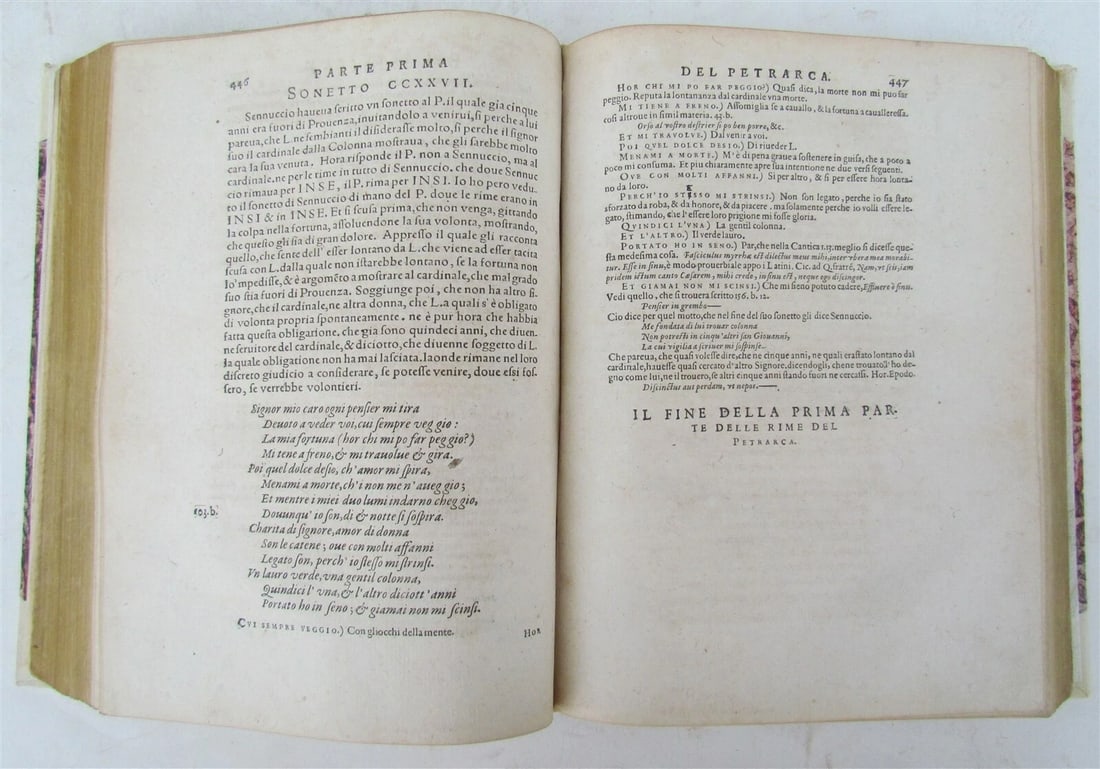 1582 POETRY by PETRARCH antique VELLUM BOUND book LE RIME DEL PETRARCA - 8