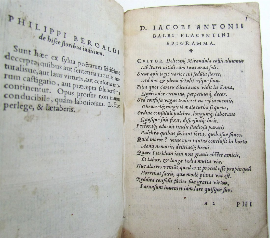 1559 ANTHOLOGY OF LATIN POETS antique ILLUSTRIUM POETARUM FLORES 16th CENTURY - 3
