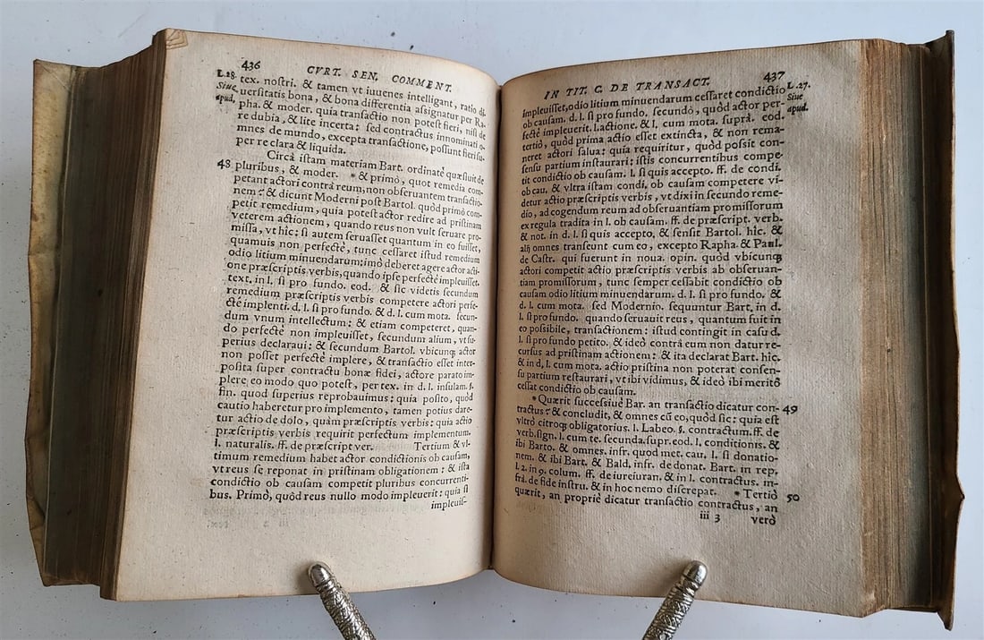 1586 LAW BOOK Tractatuum & Commentariorum de Transactionibus antique VELLUM - 9