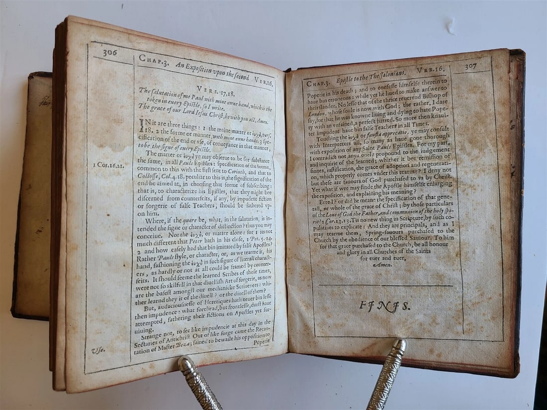 1627 EXPOSITION w/NOTES UPON 1st & 2nd EPISTLES of THESSALONIANS SCLATER ANTIQUE - 8