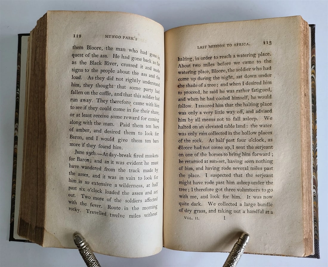 1800 MUNGO PARK TRAVELS to AFRICA 2 VOLS w/ MAP antique in ENGLISH - 4