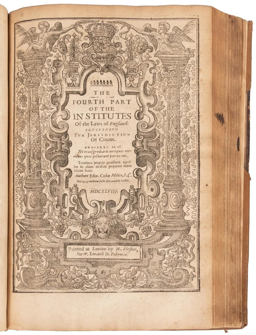 1648 THIRD & FOURTH PART of INSTITUTES of LAWS of ENGLAND antique in ENGLISH - 3