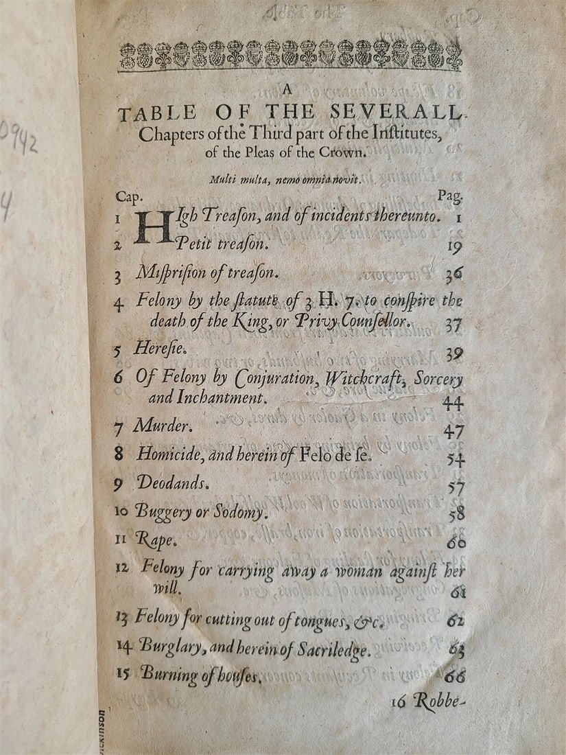 1648 THIRD & FOURTH PART of INSTITUTES of LAWS of ENGLAND antique in ENGLISH - 6