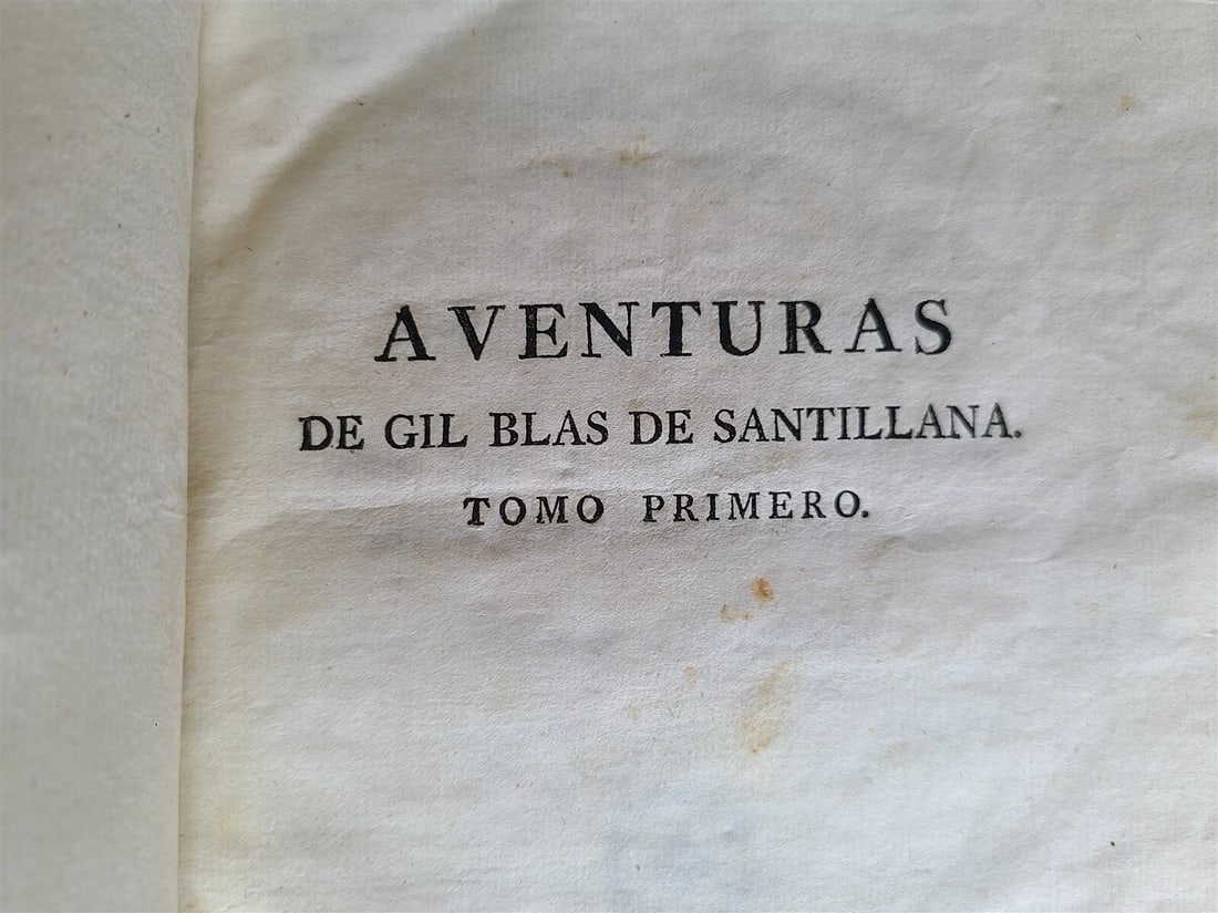 1787-1789 ADVENTURES of GIL BLASS 4 VOLUMES ILLUSTRATED antique in SPANISH - 4