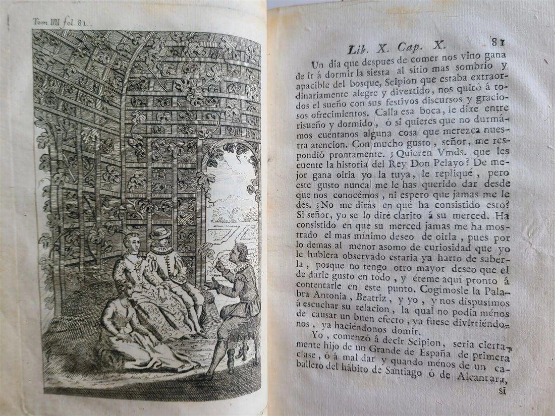 1787-1789 ADVENTURES of GIL BLASS 4 VOLUMES ILLUSTRATED antique in SPANISH - 7