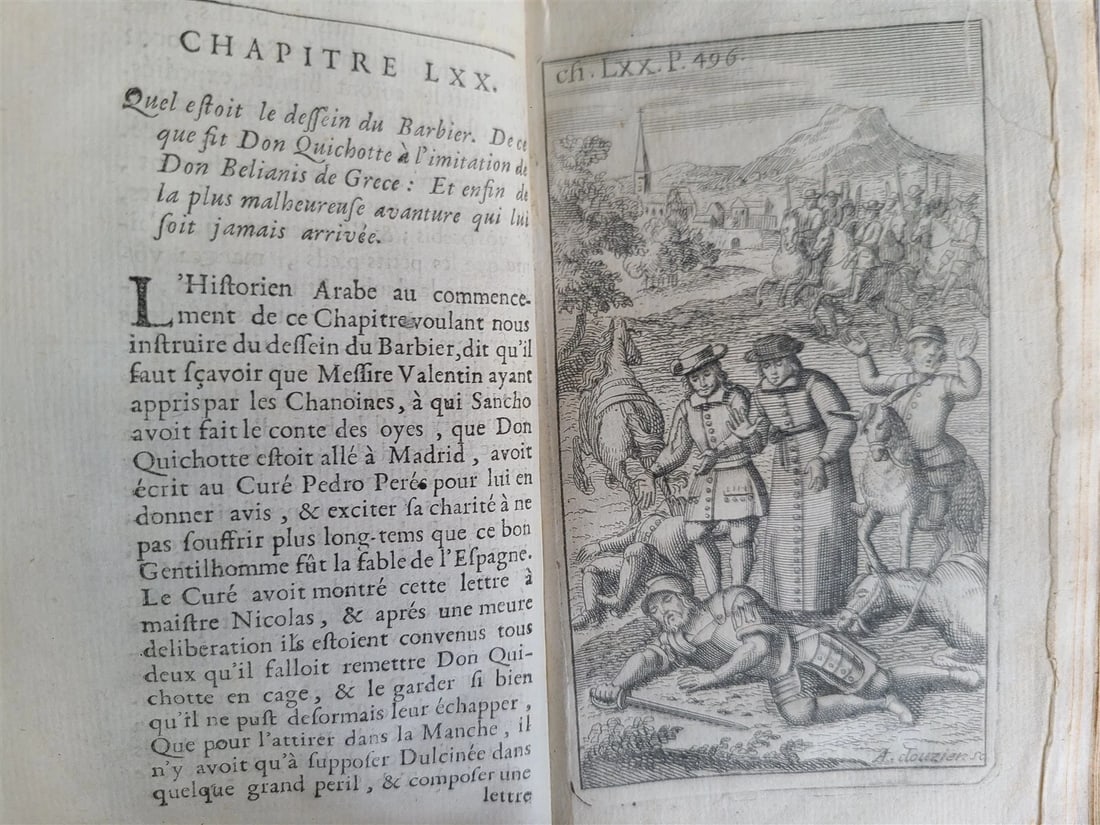 1716 DON QUIXOTE DE LA MANCHE 2 VOLS antique ILLUSTRATED RARE FRENCH EDITION - 6