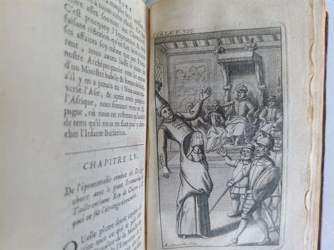 1716 DON QUIXOTE DE LA MANCHE 2 VOLS antique ILLUSTRATED RARE FRENCH EDITION - 8