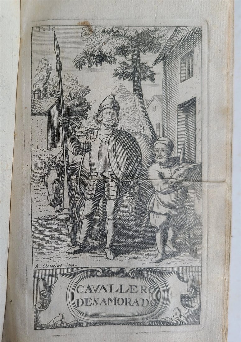 1716 DON QUIXOTE DE LA MANCHE 2 VOLS antique ILLUSTRATED RARE FRENCH EDITION - 9