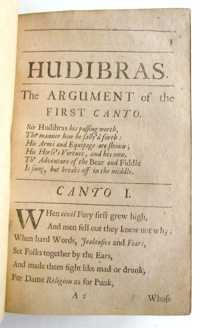 1694 HUDIBRAS Written in the time of Late Wars by SAMUEL BUTLER antique ENGLISH - 3
