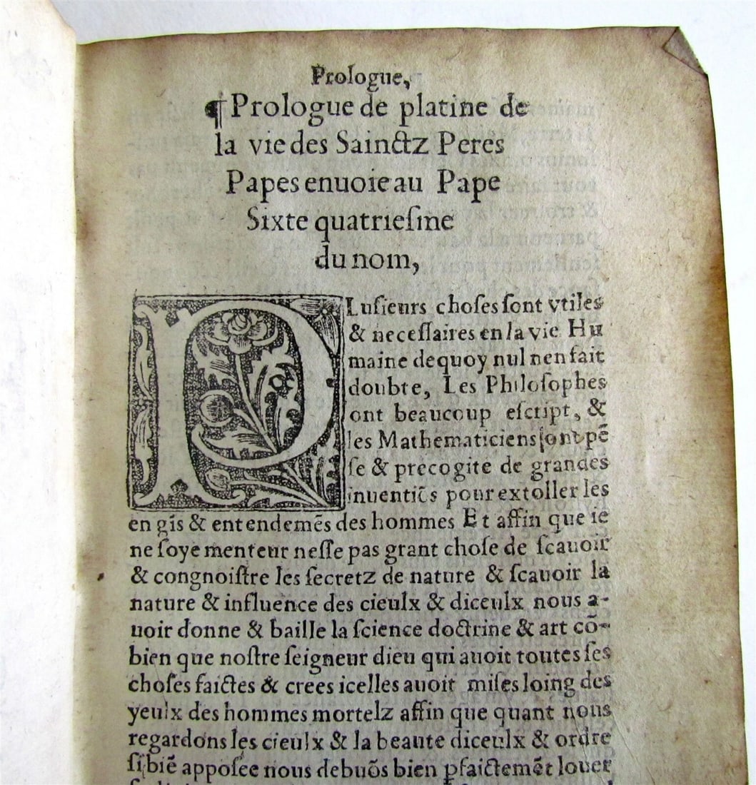 1544 ILLUSTRATED PAPAL CHRONICLE ANTIQUE Platina’s Vitae pontificum VELLUM BOUND - 3