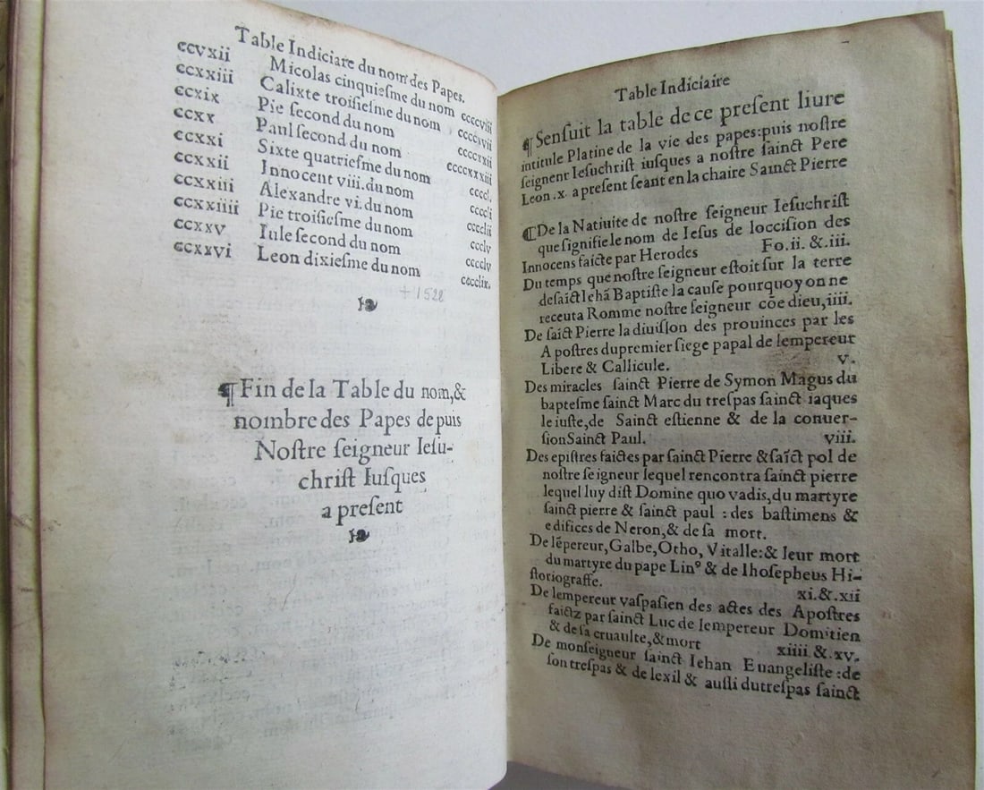 1544 ILLUSTRATED PAPAL CHRONICLE ANTIQUE Platina’s Vitae pontificum VELLUM BOUND - 4