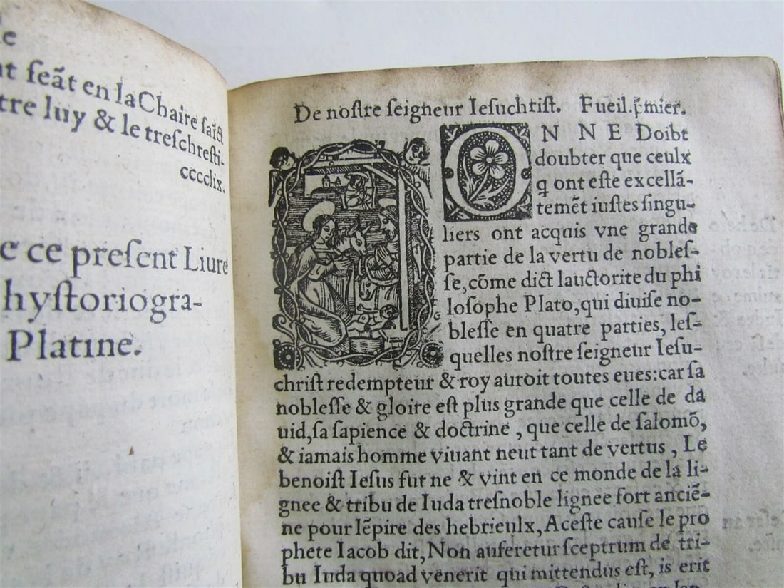 1544 ILLUSTRATED PAPAL CHRONICLE ANTIQUE Platina’s Vitae pontificum VELLUM BOUND - 5