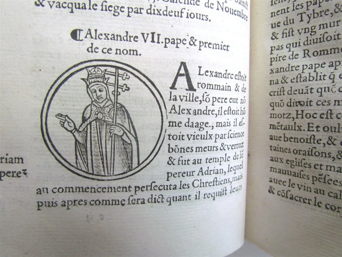1544 ILLUSTRATED PAPAL CHRONICLE ANTIQUE Platina’s Vitae pontificum VELLUM BOUND - 9