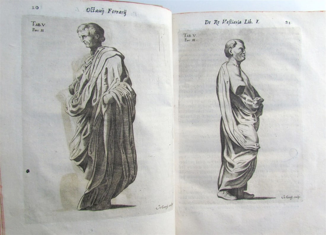 1654 ROMAN CLOTHING STUDY Ferrarius Octavius ILLUSTRATED VELLUM BINDING antique - 4
