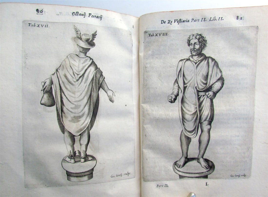 1654 ROMAN CLOTHING STUDY Ferrarius Octavius ILLUSTRATED VELLUM BINDING antique - 9