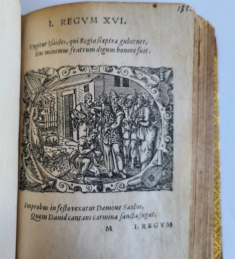 1571 PICTURE BIBLE antique ILLUSTRATED w/ 200 WOODCUTS by JOST AMMAN RARE 16th C - 10