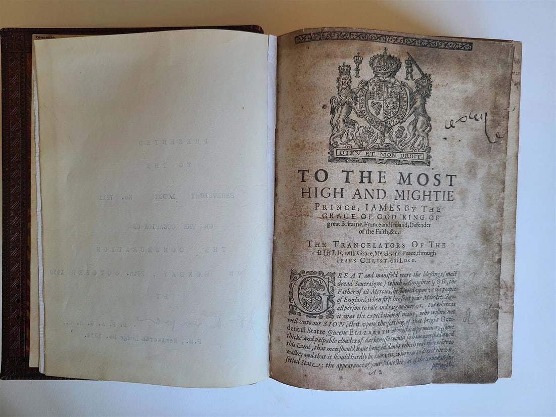 1619 - 1620 BIBLE in ENGLISH by Robert Barker & John Bill antique ILLUSTRATED - 9