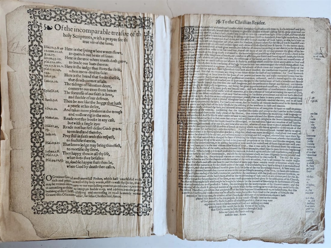 1594 BIBLE in ENGLISH antique Old & New Testament CHRISTOPHER BARKER 16th cent. - 5