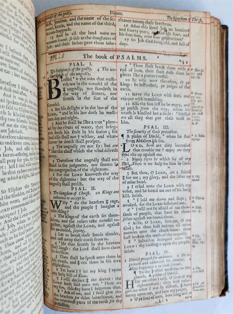 1679 BIBLE ENGLISH 2 VOLUMES antique Old & New Testament w/ Concordance & Psalms - 3